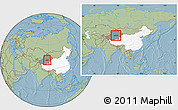 Savanna Style Location Map of Yuli, highlighted country, highlighted parent region, within the entire country, hill shading