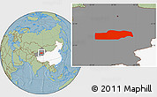 Savanna Style Location Map of Yuli, highlighted country, highlighted parent region, hill shading