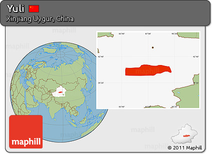 Savanna Style Location Map of Yuli, highlighted parent region