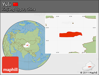 Savanna Style Location Map of Yuli, highlighted parent region