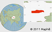 Savanna Style Location Map of Yuli, highlighted parent region, hill shading
