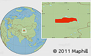 Savanna Style Location Map of Yuli