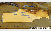 Physical Map of Yuli, darken