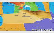 Physical Map of Yuli, political outside