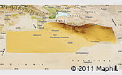 Physical Map of Yuli, satellite outside