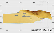Physical Map of Yuli, single color outside