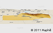 Physical Panoramic Map of Yuli, shaded relief outside