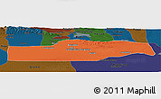 Political Panoramic Map of Yuli, darken
