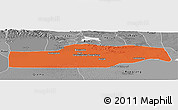 Political Panoramic Map of Yuli, desaturated