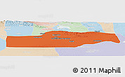 Political Panoramic Map of Yuli, lighten