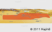 Political Panoramic Map of Yuli, physical outside