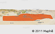 Political Panoramic Map of Yuli, satellite outside