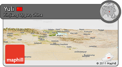 Satellite Panoramic Map of Yuli