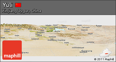 Satellite Panoramic Map of Yuli