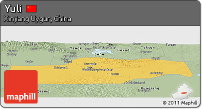 Savanna Style Panoramic Map of Yuli