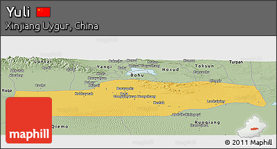 Savanna Style Panoramic Map of Yuli