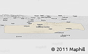Shaded Relief Panoramic Map of Yuli, desaturated
