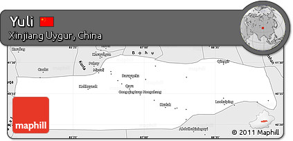 Silver Style Simple Map of Yuli