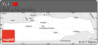 Silver Style Simple Map of Yuli