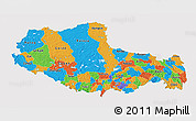 Political 3D Map of Xizang Zizhiqu (Tibet), single color outside