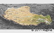 Satellite 3D Map of Xizang Zizhiqu (Tibet), darken, desaturated