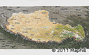 Satellite 3D Map of Xizang Zizhiqu (Tibet), darken, semi-desaturated