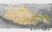 Satellite 3D Map of Xizang Zizhiqu (Tibet), desaturated