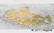 Satellite 3D Map of Xizang Zizhiqu (Tibet), lighten, desaturated