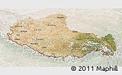 Satellite 3D Map of Xizang Zizhiqu (Tibet), lighten