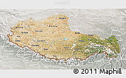 Satellite 3D Map of Xizang Zizhiqu (Tibet), lighten, semi-desaturated
