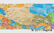 Satellite 3D Map of Xizang Zizhiqu (Tibet), political shades outside