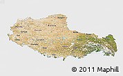 Satellite 3D Map of Xizang Zizhiqu (Tibet), single color outside
