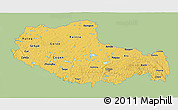 Savanna Style 3D Map of Xizang Zizhiqu (Tibet), single color outside