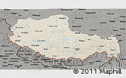 Shaded Relief 3D Map of Xizang Zizhiqu (Tibet), darken, semi-desaturated