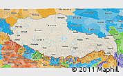 Shaded Relief 3D Map of Xizang Zizhiqu (Tibet), political shades outside