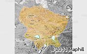 Satellite 3D Map of Amdo, desaturated