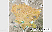 Satellite 3D Map of Amdo, semi-desaturated