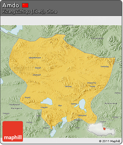 Savanna Style 3D Map of Amdo