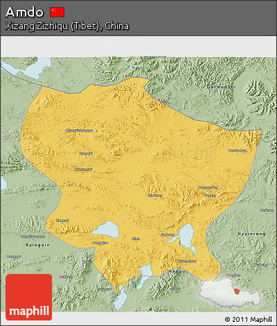 Savanna Style 3D Map of Amdo