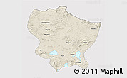 Shaded Relief 3D Map of Amdo, cropped outside