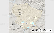 Shaded Relief 3D Map of Amdo, semi-desaturated