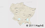 Shaded Relief 3D Map of Amdo, single color outside