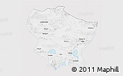Silver Style 3D Map of Amdo, single color outside