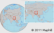 Gray Location Map of Amdo, within the entire country