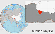 Gray Location Map of Amdo, highlighted country, highlighted parent region