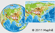 Physical Location Map of Amdo, within the entire country