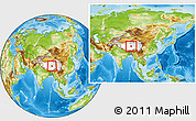 Physical Location Map of Amdo, highlighted parent region, within the entire country