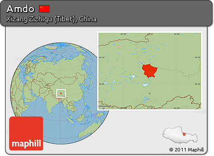 Savanna Style Location Map of Amdo