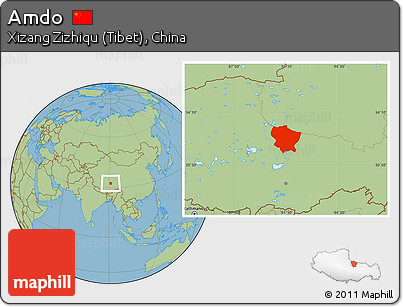 Savanna Style Location Map of Amdo
