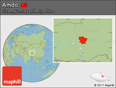 Savanna Style Location Map of Amdo